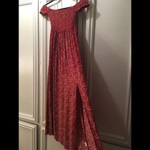 Showpo off the shoulder floral maxi dress